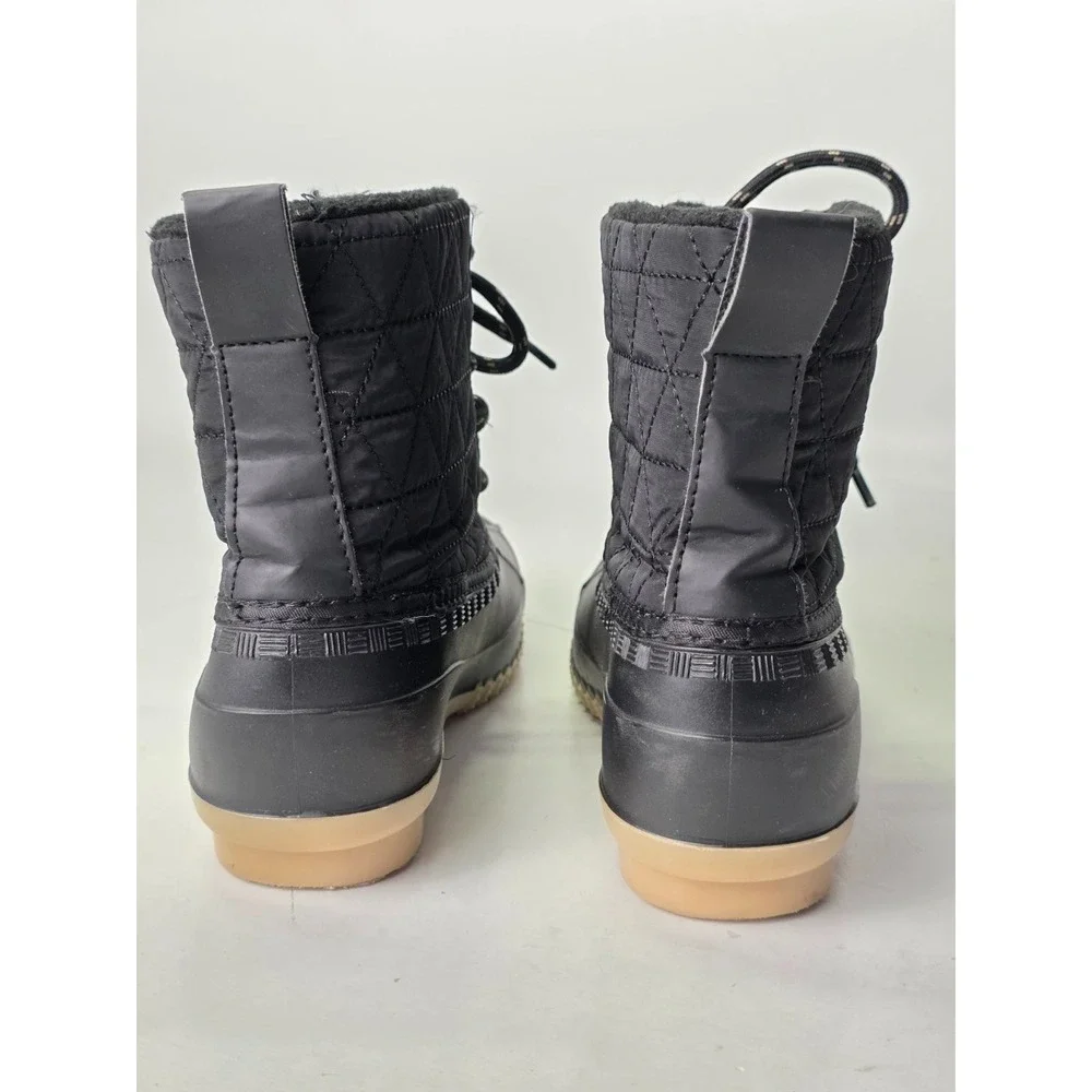 Magellan Outdoors Women's Duck Boots Size 8 B Black Rubber‎ Lace Up Shoes